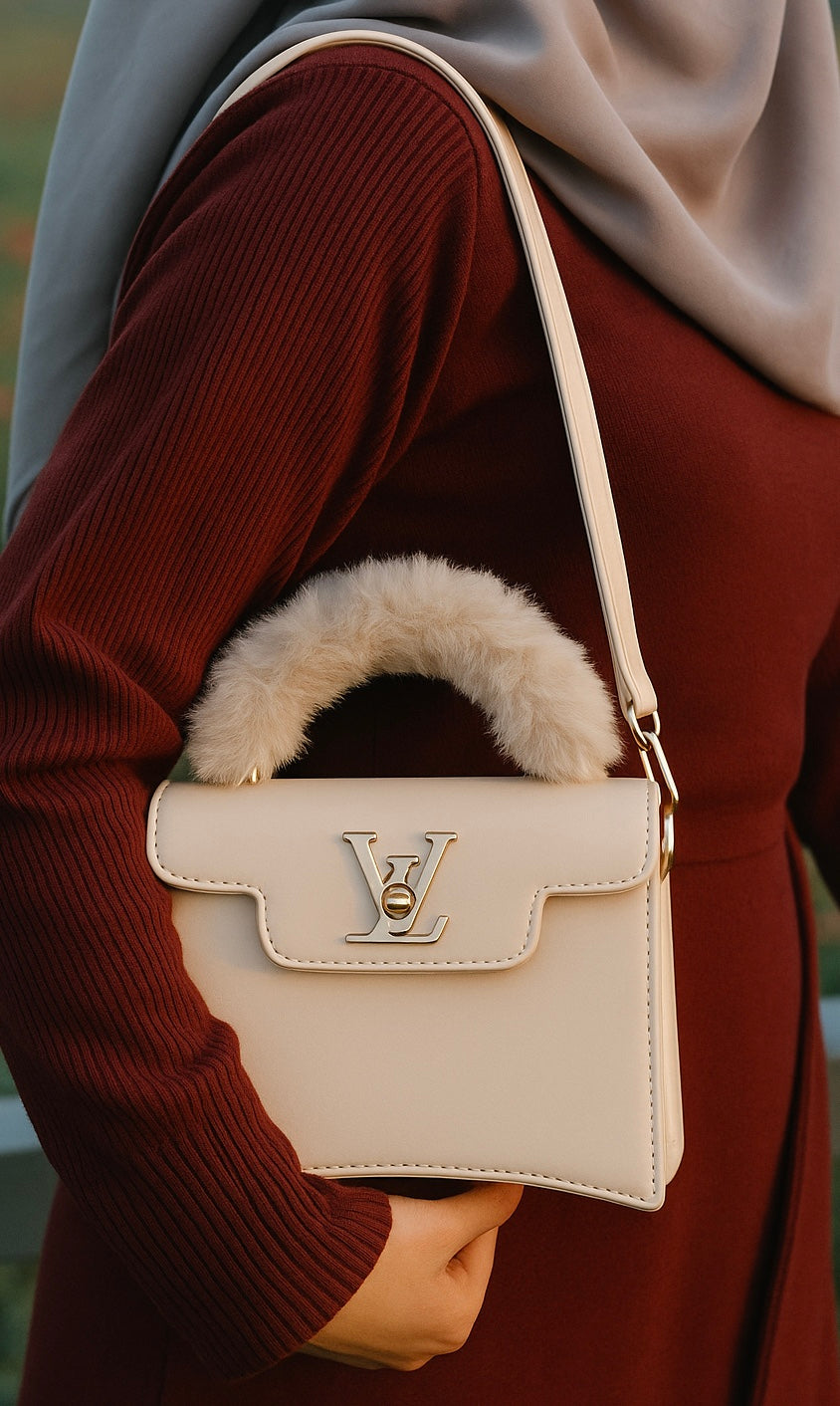 Faux Fur Handle Bag