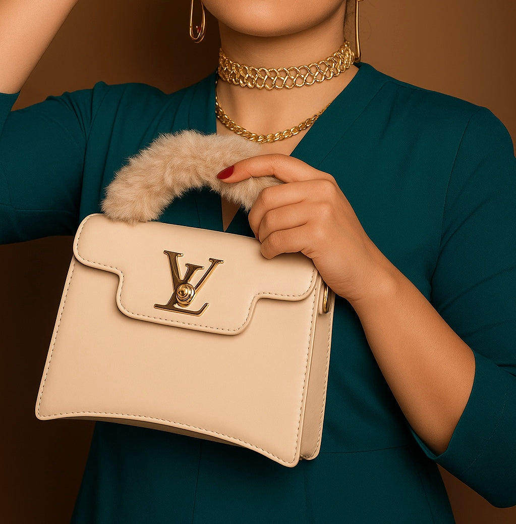 Faux Fur Handle Bag